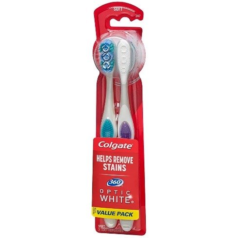 360 Optic White Whitening Toothbrush Soft - 2ct