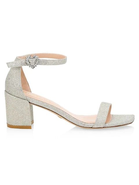 Simple Embellished Glitter Sandals