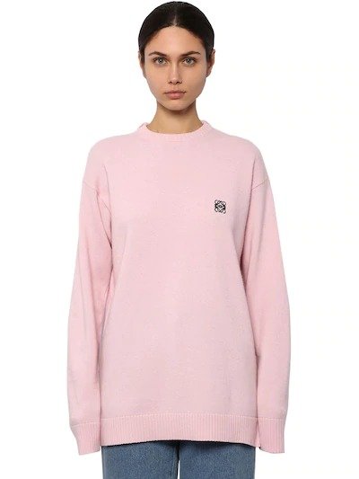ANAGRAM EMBROIDERED LOGO KNIT SWEATER