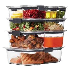 Rubbermaid Brilliance Food Storage Container Set, 18-piece, Clear