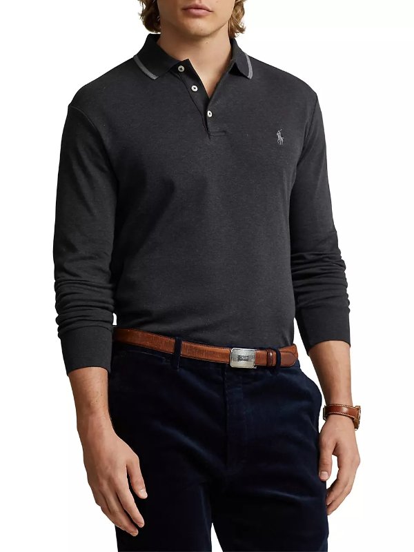 Interlock Long Sleeve-Polo Shirt
