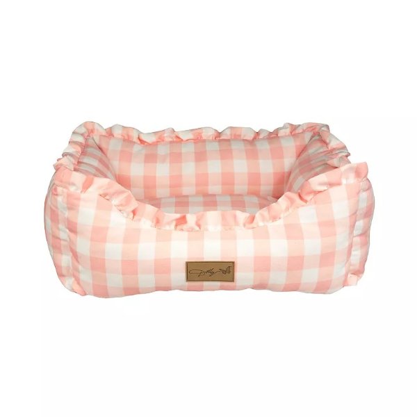 Doggy Parton Pink Rustic Ruffle Dog Bed
