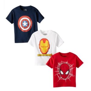 Marvel Little Boys' Three-Pack Logo T-Shirts