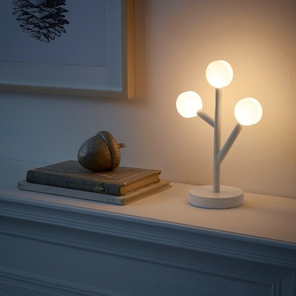 STRALA LED decorative table lamp, battery operated white, 10 5/8 "