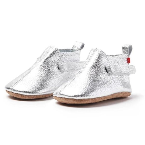 Silver Leather Baby Shoe