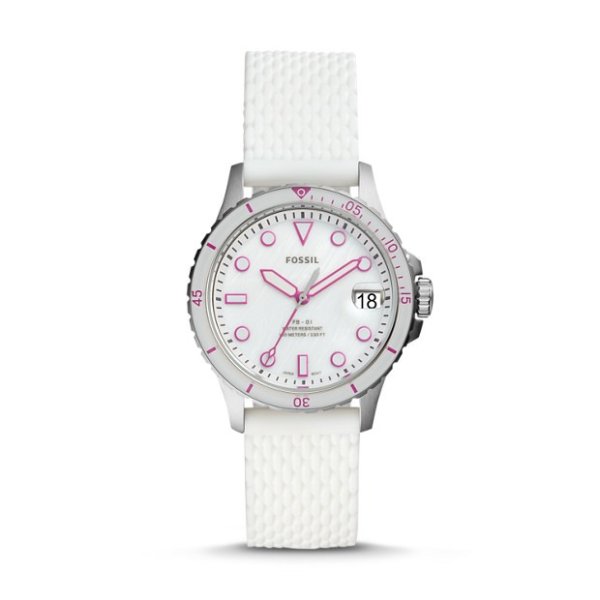 FB-01 Three-Hand Date White Silicone Watch