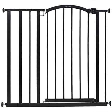 Extra Tall Decor Safety Baby Gate, Fits Openings 28.75-39.75" Wide, Metal, for Doorways & Stairways, 36" Tall Walk-Through Baby & Pet Gate, Black, One Size