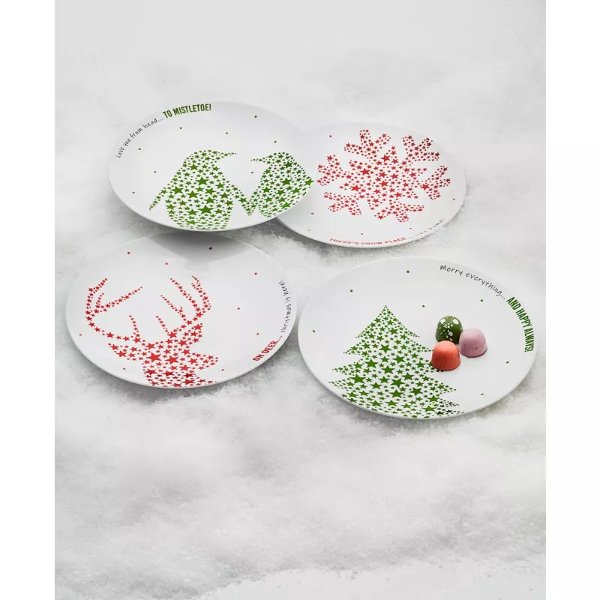 Holiday Salad Plates, Set of 4, Created for Macy's