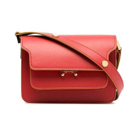 red Trunk micro leather shoulder bag