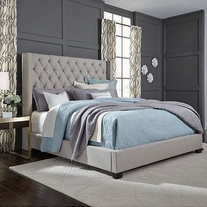 Furniture Monroe Upholstered Queen Bed, Created for Macy's & Reviews - Furniture - Macy's