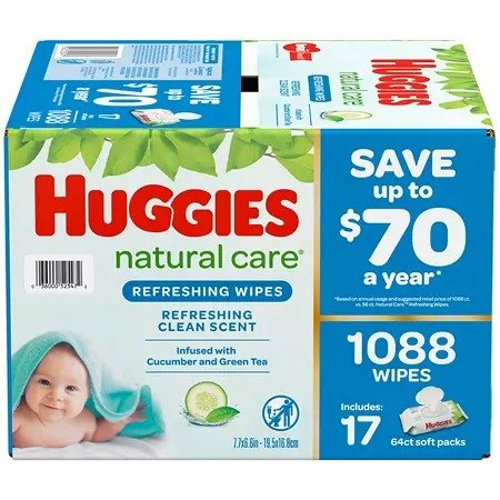 Natural Care 婴儿湿巾1088张 17包独立装