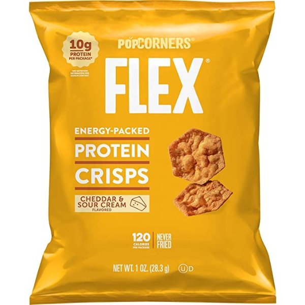 Flex Protein Crisps, Cheddar & Sour Cream, 1 oz, 20 Count