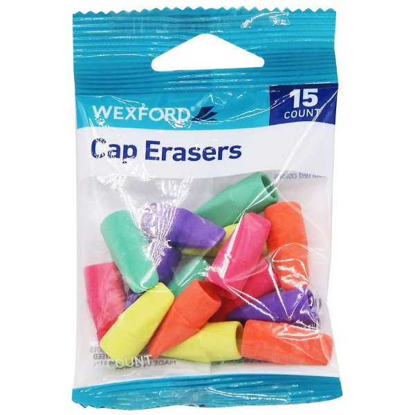 Eraser Caps 0.47x0.39x0.98in Assorted