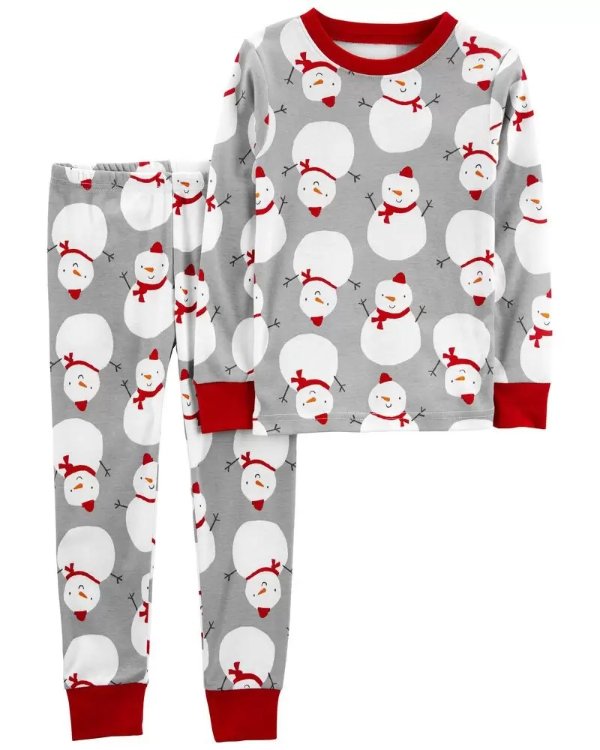 2-Piece Snowman 100% Snug Fit Cotton PJs