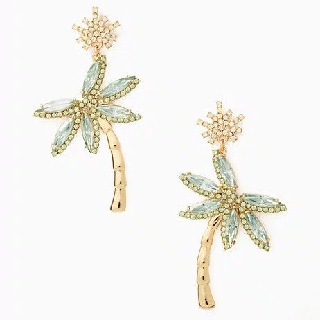 california dreaming palm tree statement earrings