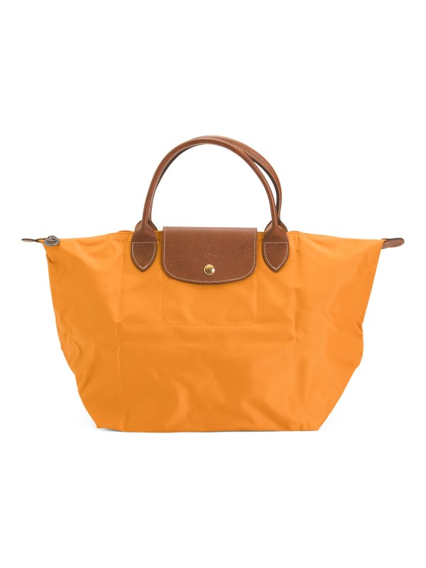 Le Pliage Original Nylon Tote With Leather Handles And Trim