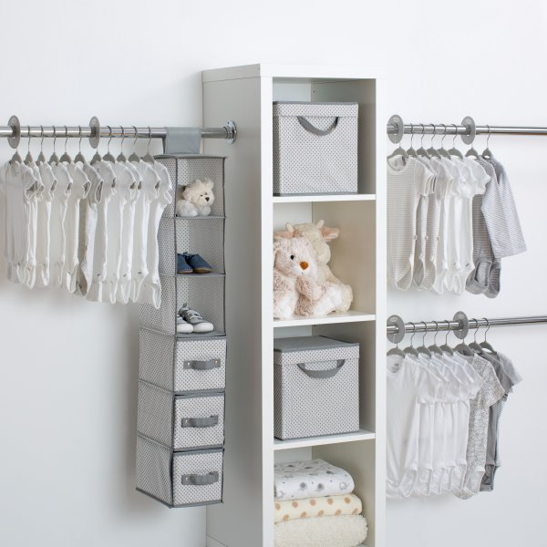 Nursery Storage 48 Piece Set - Easy Storage/Organization Solution - Keeps Bedroom, Nursery & Closet Clean, Cool Grey