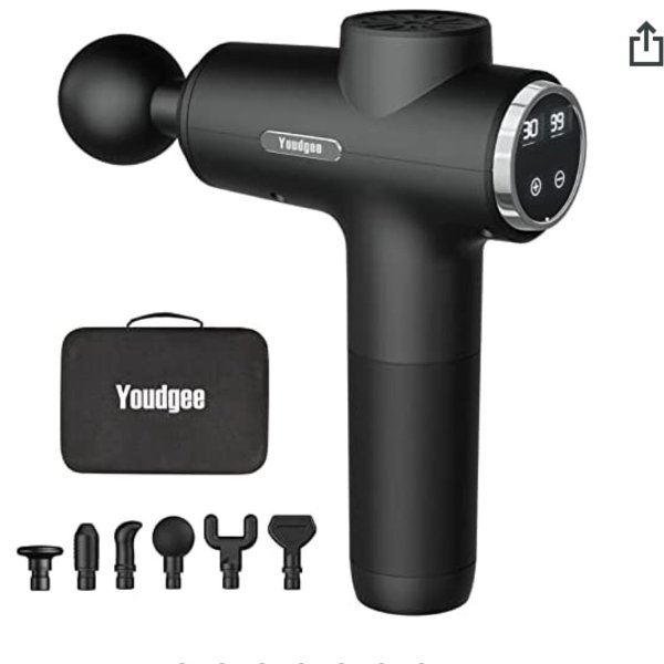 Youdgee Massage Gun Deep Tissue for Back, Neck, Shoulder, Leg Pain Relief – Percussion Massage Gun for Athletes 30 Speed Levels Massager Tool