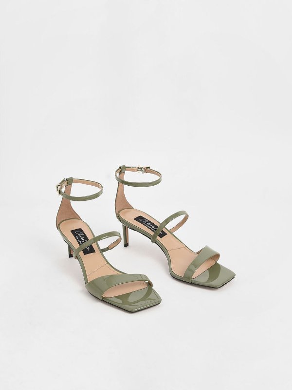 Patent Leather Strappy Heeled Sandals