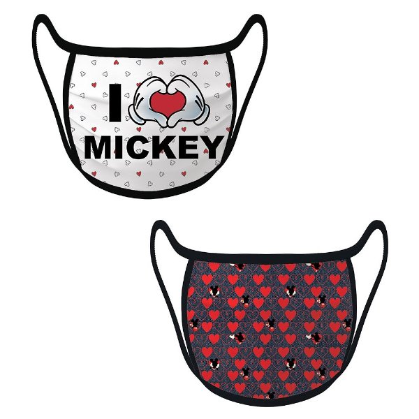 Cloth Face Masks 2-Pack – Mickey Mouse Hearts – Limited Release | shopDisney