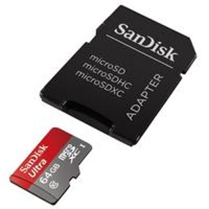 SanDisk Ultra 64GB UHI-I/Class 10 Micro SDXC Memory Card Up to 48MB/s With Adapter
