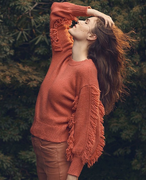 Fringe Sleeve Sweater | Ann Taylor