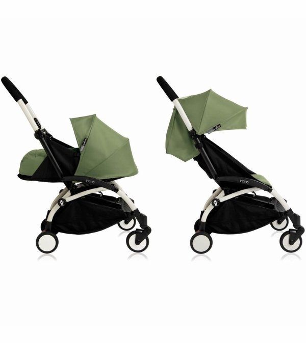 Yoyo 0+/6+ Complete Stroller - White/Peppermint