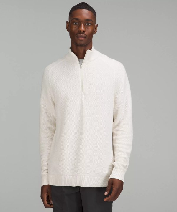 Textured Knit Half-Zip Sweater 男款半拉链长袖