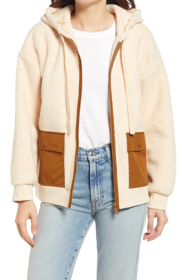 Resourced Fleece Hooded Zip Jacket