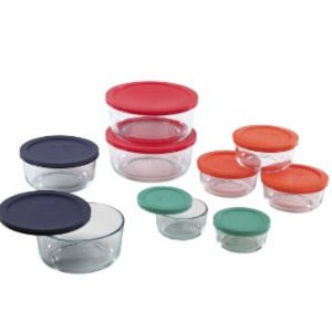 Pyrex  多彩色玻璃食物储存盒18件套