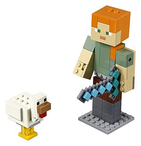 Minecraft Alex BigFig with Chicken 21149 Building Kit , New 2019 (160 Piece)