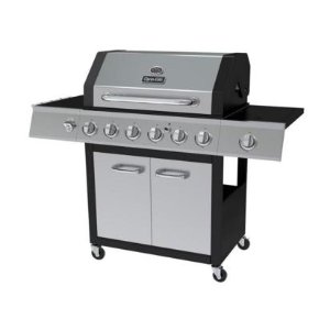 Dyna-Glo 6-Burner LP Gas Grill in Black and Stainless Steel with Side Burner