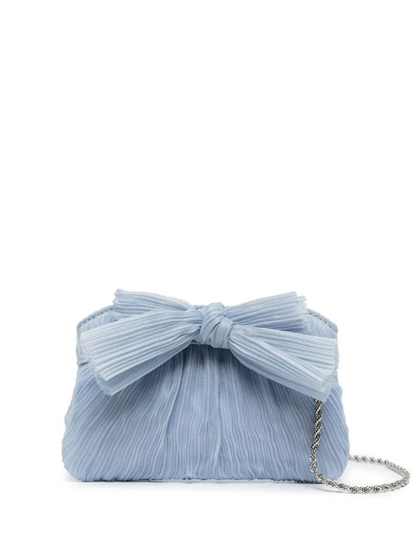Rochelle pleated bow clutch bag