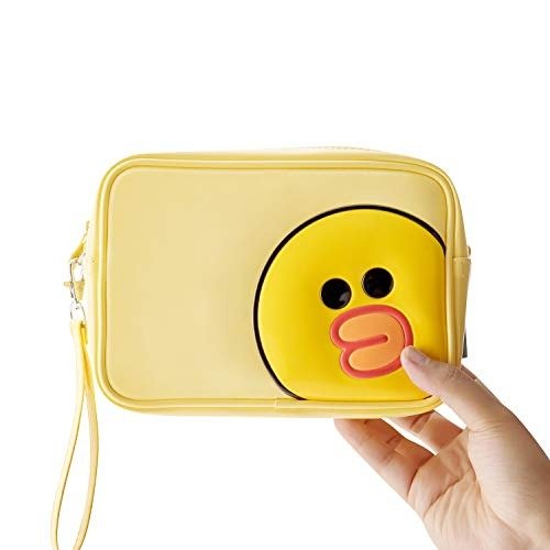 Enamel Cosmetic Bag - SALLY Character Travel Pouch Organizer for Toiletry and Makeup, Yellow