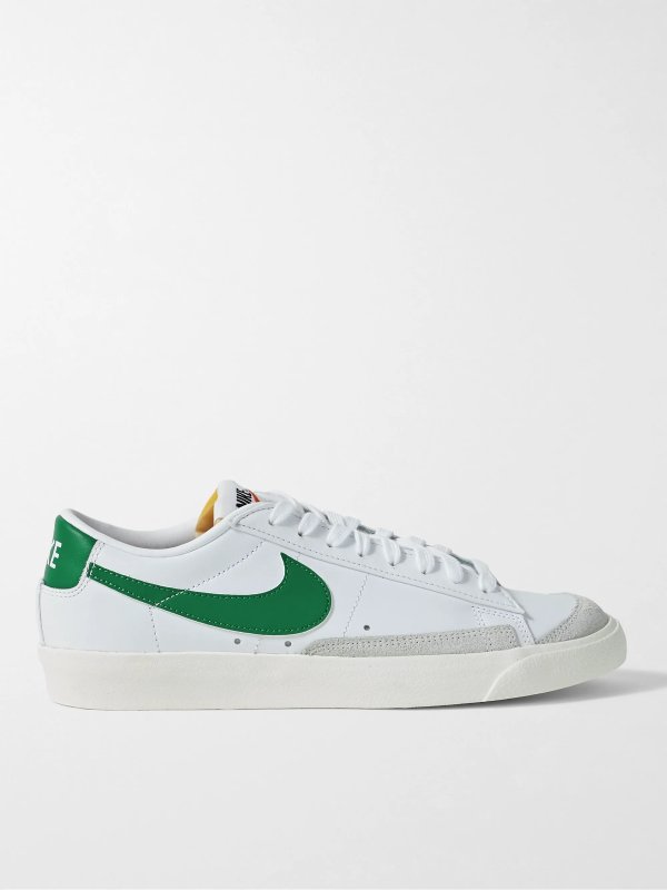 Blazer Low '77 Suede-Trimmed Leather Sneakers