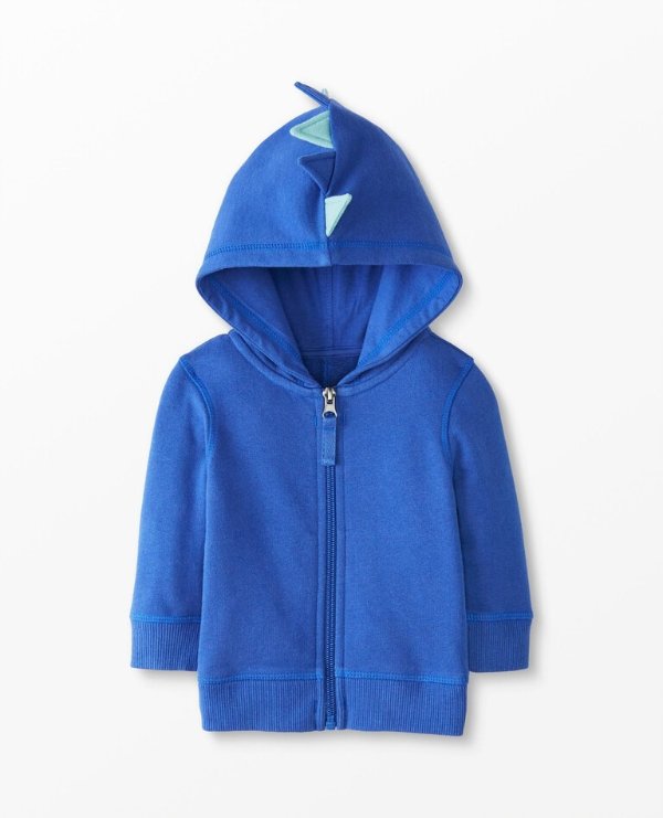 Baby Dinosaur Zip Up Hoodie In French Terry