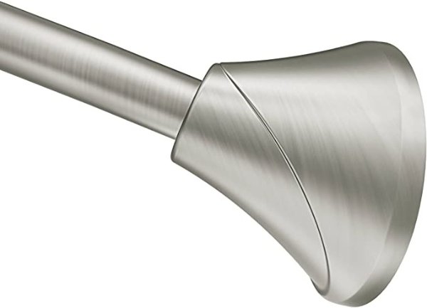 CSR2172BN 5-Foot Adjustable Tension Single Curved Shower Curtain Rod, Brushed Nickel