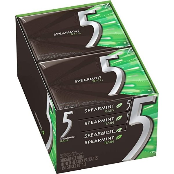 5 Gum 清凉薄荷无糖口香糖 15片装 10盒