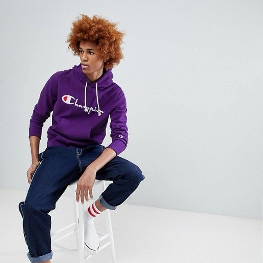 Champion Hoodie With Large Logo In Purple at asos.com