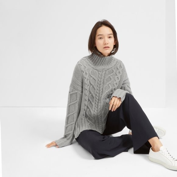 The Wool-Cashmere Cable Turtleneck