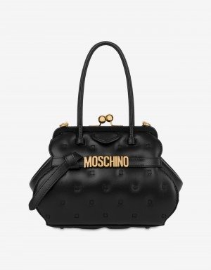 Nappa leather handbag Quilting Lettering - Womenswear Collection - SS21 COLLECTION - Moods - Moschino | Moschino Official Online Shop