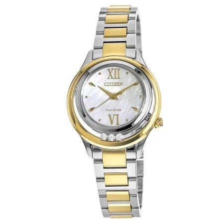 Sunrise Two Tone Stainless Steel Mother of Pearl Dial Women's Watch
