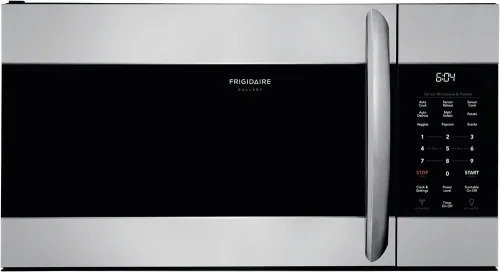 Frigidaire FGMV17WNVF 30 Inch Over-the-Range Microwave with Sensor Cooking, LED Cooktop Lighting, Effortless Clean™ Interior, 30+ Options, One-Touch Controls, Effortless™ Reheat, Interior LED Lighting, Smudge-Proof® Stainless Steel, SpaceWise® Rack and Extra-Large Turntable: Stainless Steel