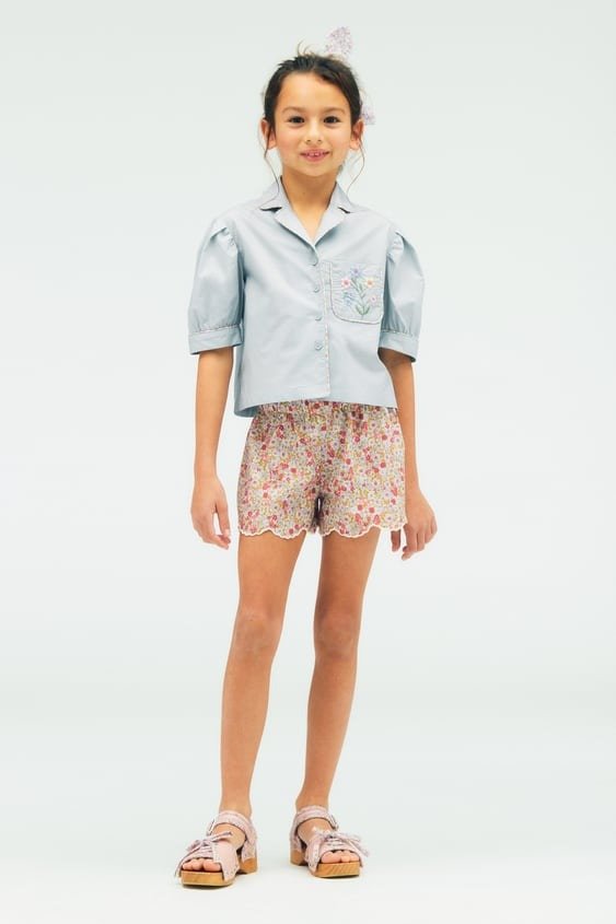 EMBROIDERED CATCH STITCH FLORAL SHORTS LIMITED EDITION