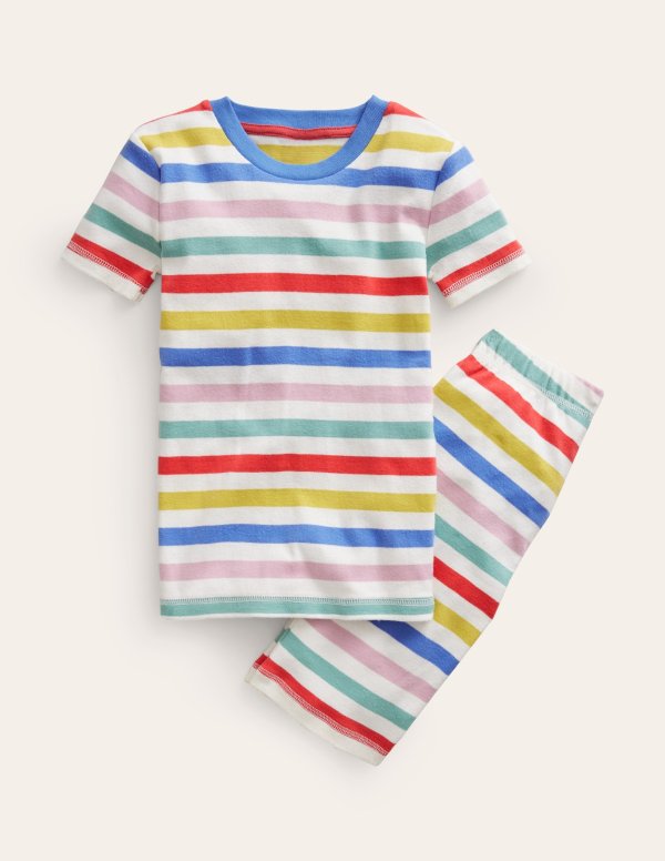 儿童彩虹条纹睡衣套装