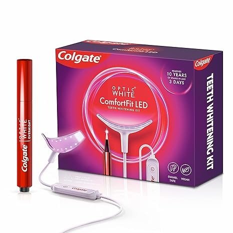 Optic White ComfortFit Teeth Whitening Kit with LED Light and Whitening Pen, LED Teeth Whitening Kit, Enamel Safe, Works with iPhone and Android