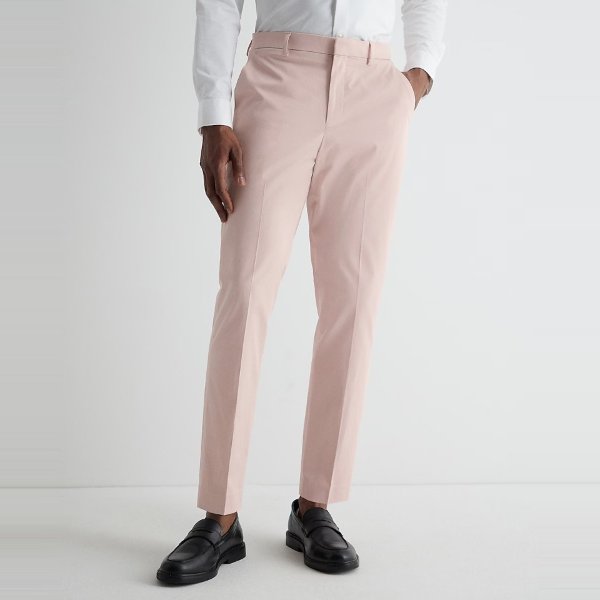 Extra Slim Pink Cotton Stretch Suit Pant