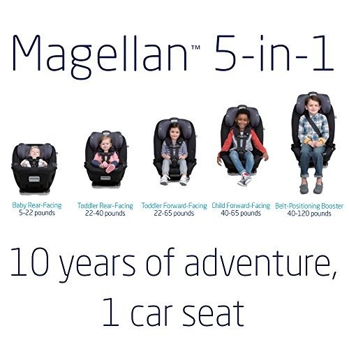 Magellan All-in-One Convertible Car Seat with 5 modes, Night Black
