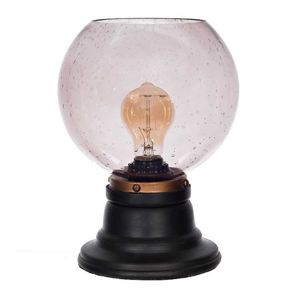 Black Gold Strip Smoke Globe Glass Edison Uplight