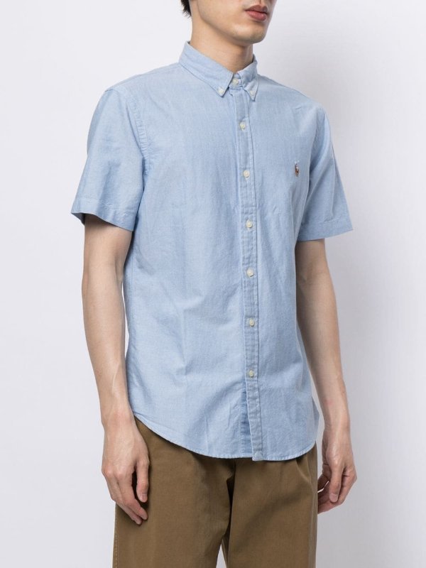 logo-embroidered Oxford short-sleeve shirt
